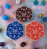 D20 Iron On Patch Tabletop Gaming Patch Gift for Gamers