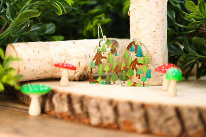 Hiding Bigfoot Forest Acrylic Earrings