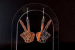 Skeleton Peace Sign Acrylic Earrings