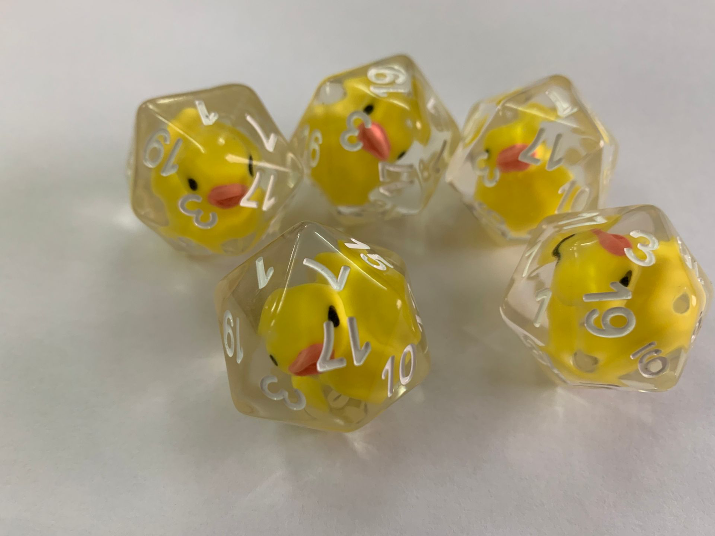 Lucky Duck20 - D20 dice with tiny rubber ducky inside!