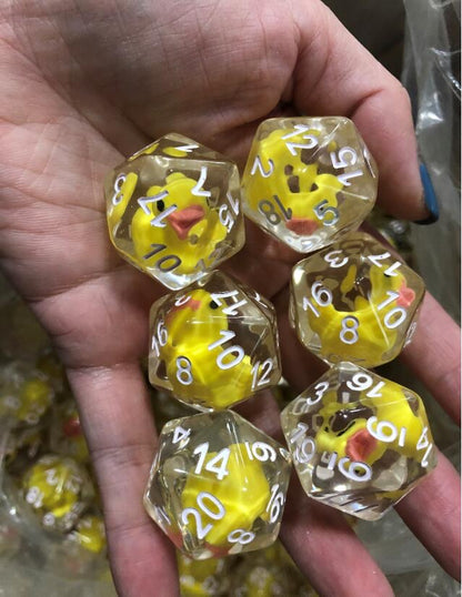 Lucky Duck20 - D20 dice with tiny rubber ducky inside!